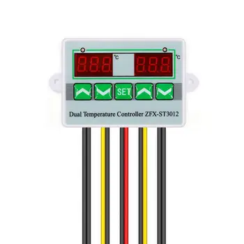 

AC 220V 12V 24V Digital LED Dual Thermometer Temperature Controller Thermostat Incubator Control Microcomputer Dual Probe