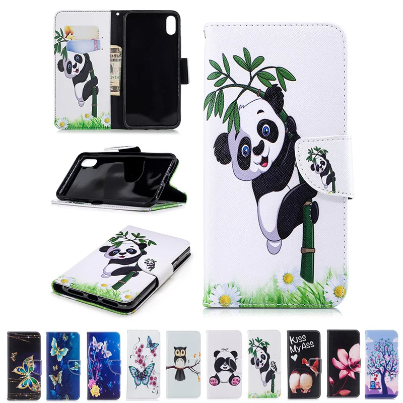 Для iphone XS Max Flower Butterfly Panda Сова шаблон бумажник кожаный чехол-подставка для X Xs Xr