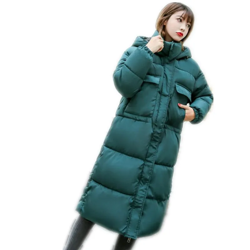 2017 Denim Cotton Outerwear Women Mid Long Loose Winter