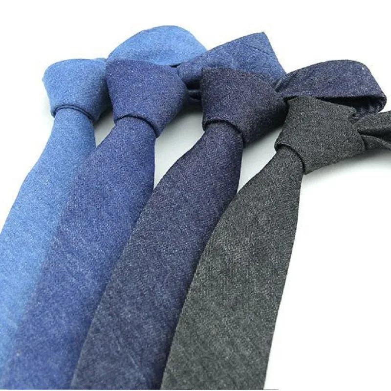 Buy 6cm solid men's necktie cotton ties man blue