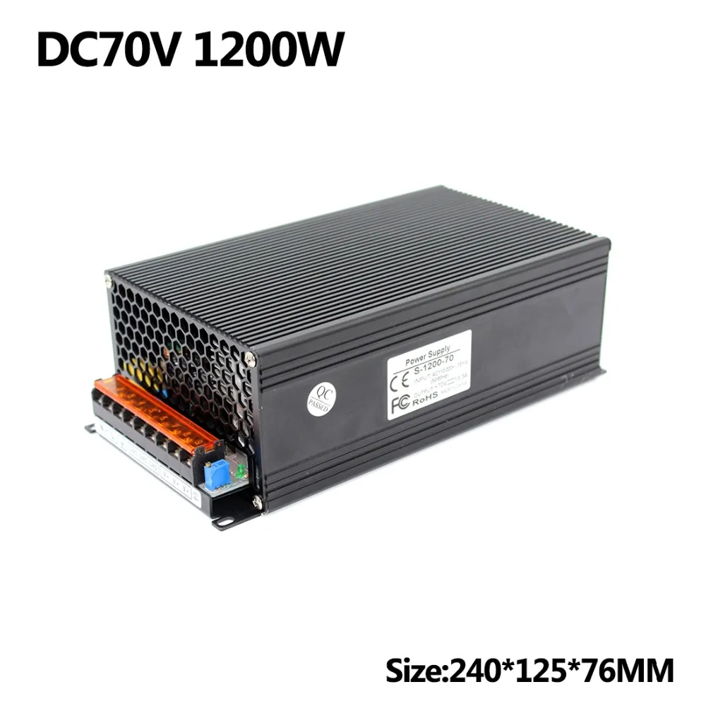 Универсальный DC70V 17.1A 1200 W Переключатель источник питания Трансформатор 110 220 V AC к DC SMPS для промышленности механического оборудования CNC