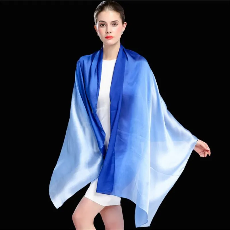 Gradient Color Scarf Women Fashion Spring Summer Femme Silk Scarves