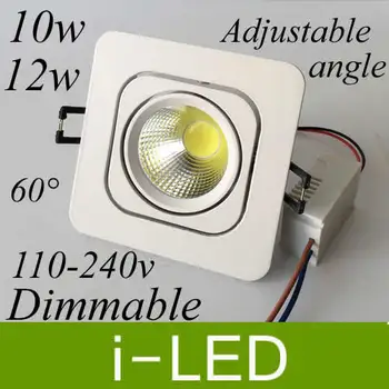 

new arrival white shell 12w cob led ceiling down light bulb lamp dimmable led spot light 90-260v 60angle warm cold white +driver