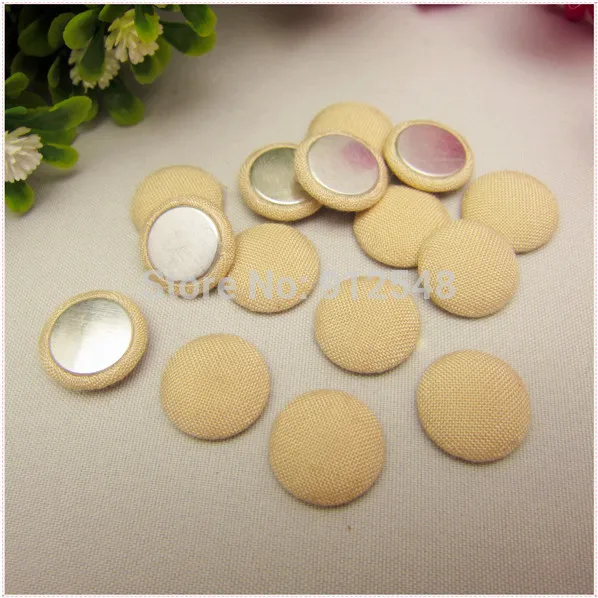 50 pcs 15mm Solid Fabric Covered flat back Buttons, Cloth Covered