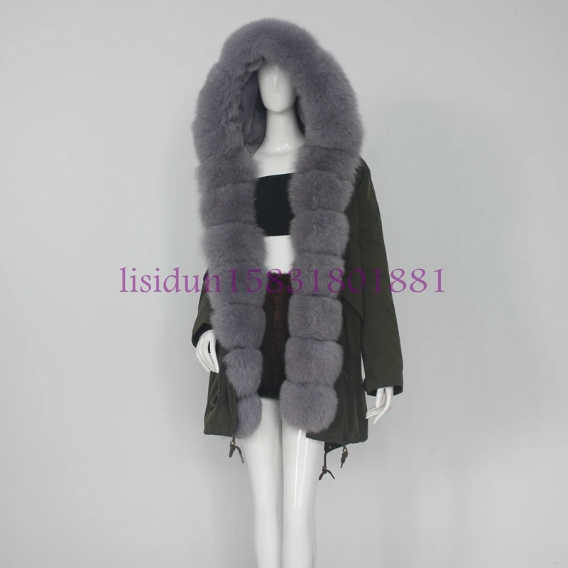 Renard D'hiver Amovible Véritable Les Femmes Longueur 85 A Lapin En Manches Doublure Naturel De 60 Fourrure 100 Pour Manteau Cm Et qv1xRnFw8