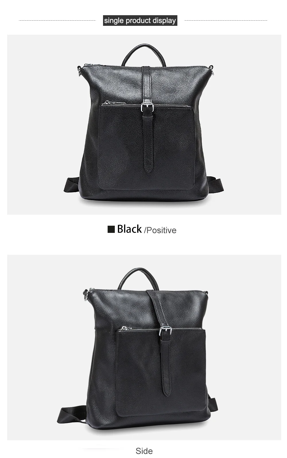 Zency натуральная кожа мягкая кожа Модный женский рюкзак черные дорожные сумки простой женский ранец элегантный дизайн женский школьный ранец