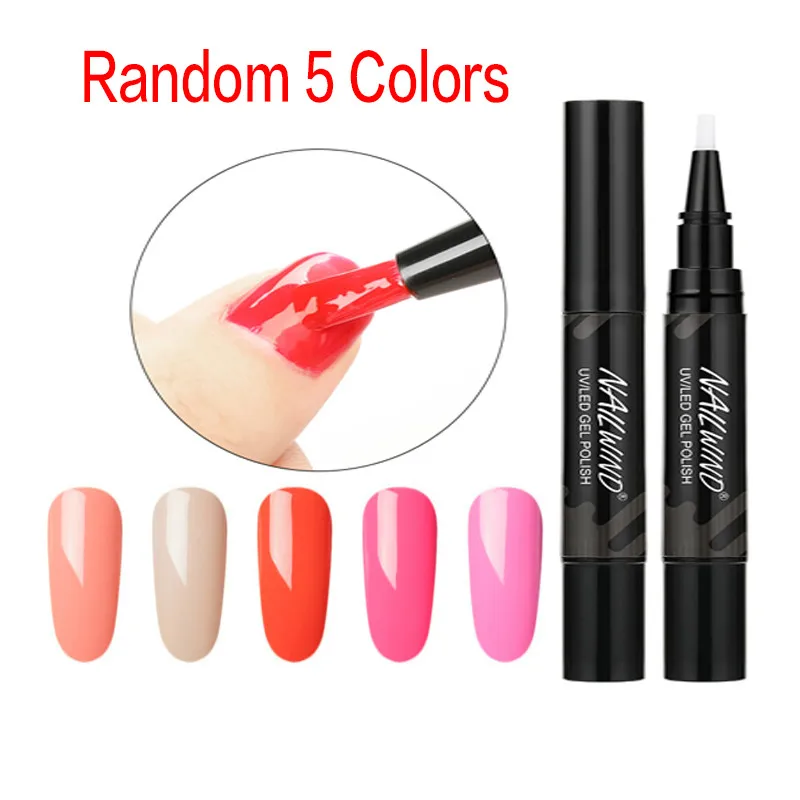 Random 5 Color 3 в 1 гель лак для ногтей ручка блеск Один Шаг Гель-лак для нейл-арта гибрид 60 цветов легко использовать УФ Гель-лак для ногтей полигель набор - Цвет: Random 5 Color