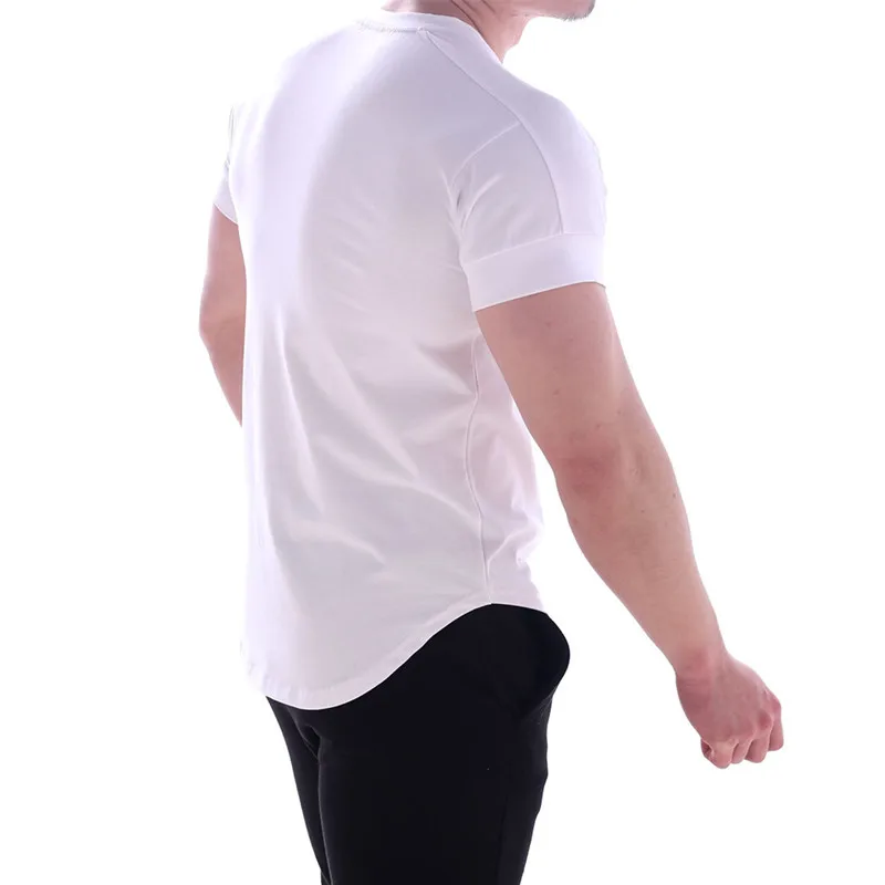 Мужская хлопковая футболка с коротким рукавом для фитнеса, тонкая спортивная футболка большого размера, мужские фирменные футболки для тренажерного зала, топы, одежда, летняя футболка для бега