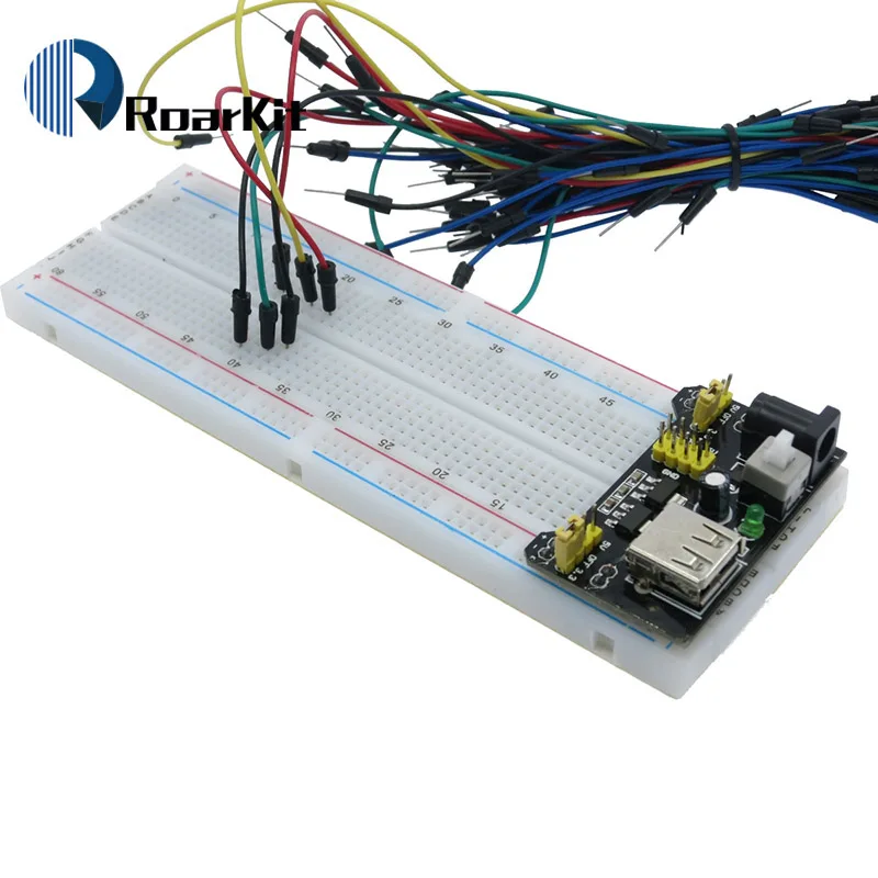 Макетная плата модуль питания 3 В/5 В MB102 + макетная хлебная для arduino Макет 830 точек 65