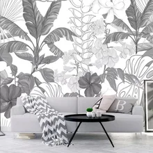 Beibehang черный и белый тропический лес банановые листья сад обои спальня гостиная ТВ фон стены 3d обои