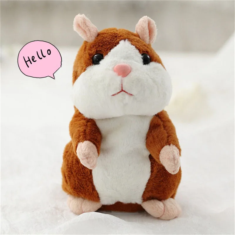 

2018 Talking Hamster Mouse Pet Plush Toy Hot Cute Speak Talking Sound Record Hamster Educational Toy for Children Gift 15cm