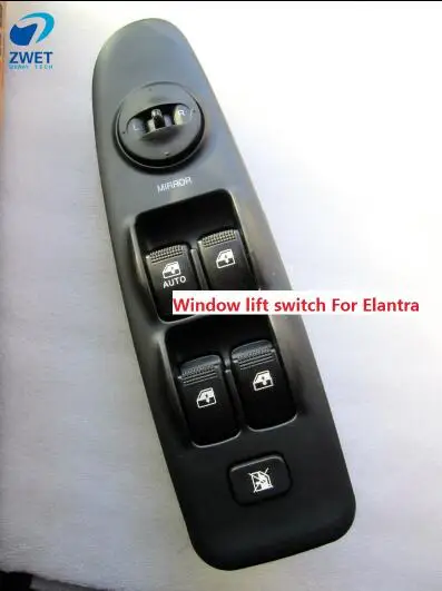 

ZWET Car Power Window Switch Button Switch For Elantra Master Mirror Switch For Hyundai Black/Silver 93570-2XXXX