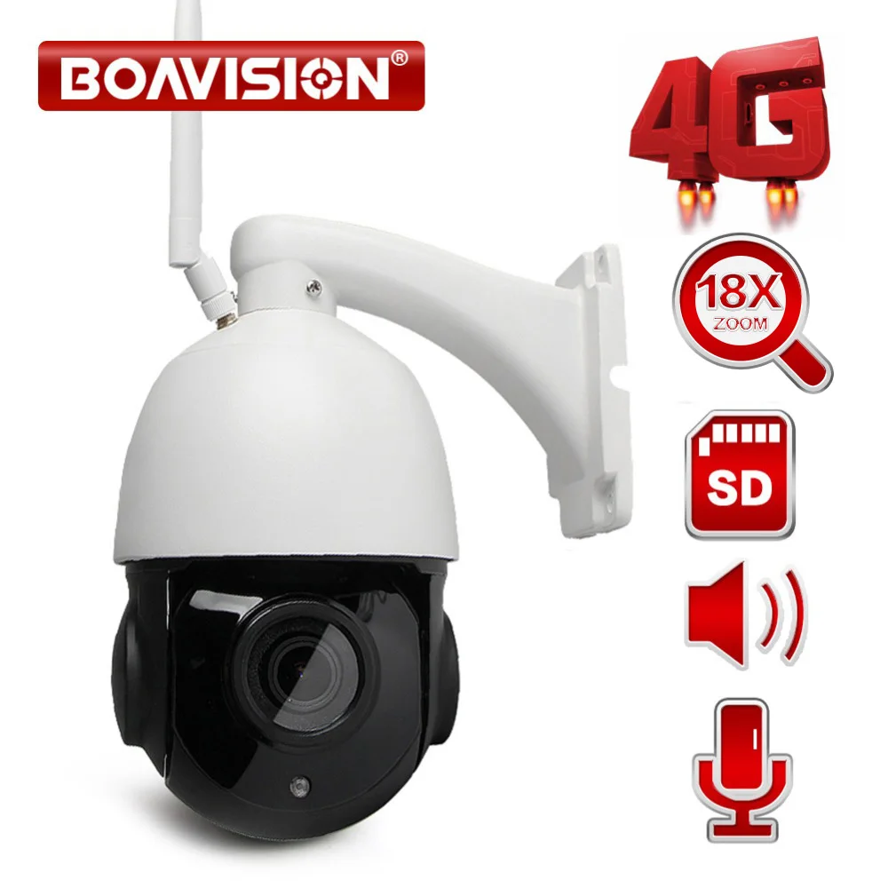1080P WIFI Speed Dome PTZ IP Camera Wi-Fi Outdoor 3G 4G SIM Card Cam Two Way Audio Speaker 18X Optical Zoom CCTV Camera SD Card 1080P WIFI Speed Dome PTZ IP Camera Wi-Fi Outdoor 3G 4G SIM Card Cam Two Way Audio Speaker 18X Optical Zoom CCTV Camera SD Card