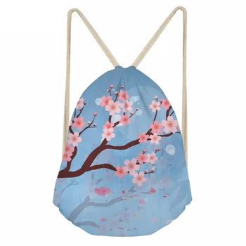 

Pretty Floral Pattern Girls Drawstring Bags Softback Storage Beach Bags for Teenagers Students Backpacks SchoolbagsSumka