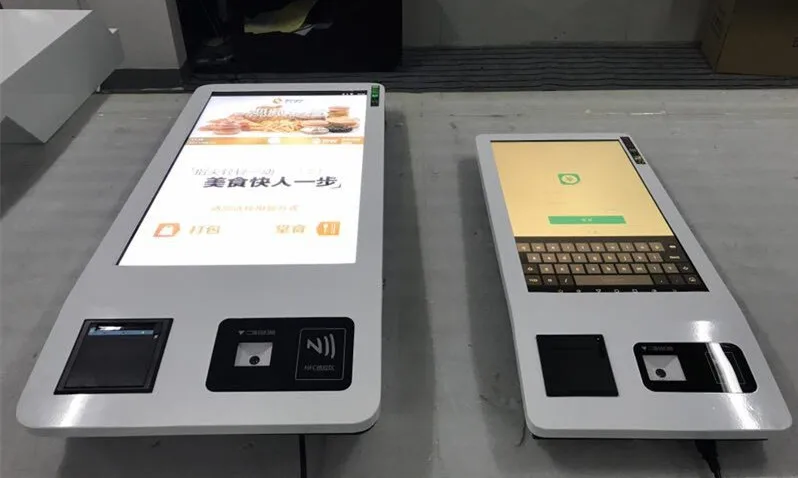 OEM несколько функций беспроводной пульт дистанционного управления ресторан самообслуживания Заказ Еды сенсорный интерактивный киоск с принтером