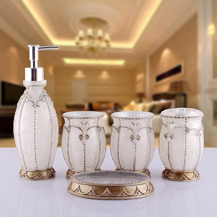 Resin white Bathroom Accessories Sets/soap holder/soap dispenser /Toothpaste Holders/Bathroom