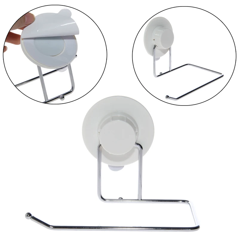 

Toilet Paper Holder Bathroom Suction Hanger Tissue Rack Kitchen Towel Hook