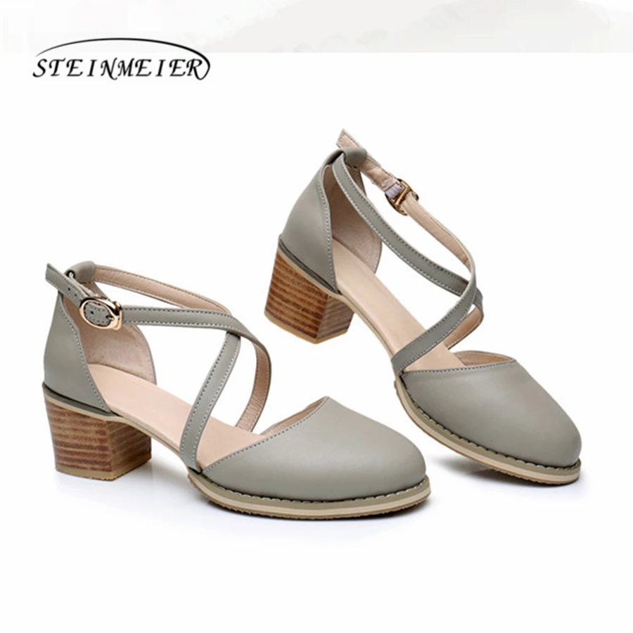 Босоножки женские из натуральной кожи на ремешке с пряжкой|oxford sandal|sandals blackheel sandals