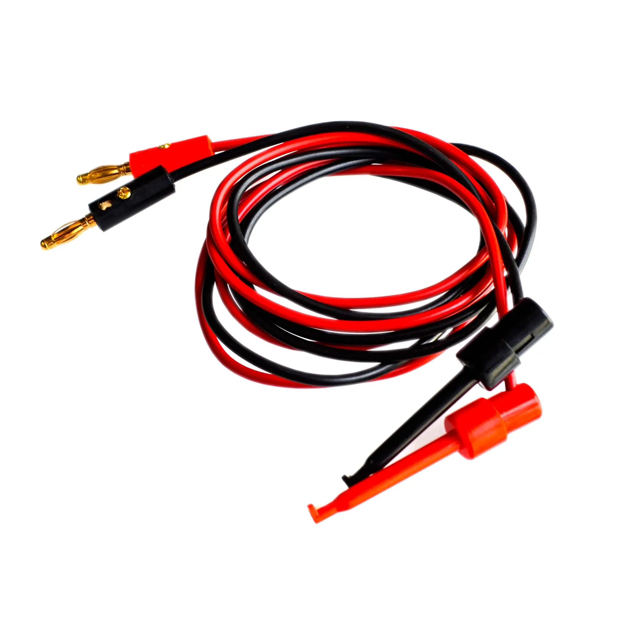 Hot Multimeter Dual Test Hook Clip to Male Banana Plug Cable 4ft 4 in 1 | Электронные компоненты и принадлежности