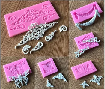 

1 Pcs 7 Style Cake Border Silicone Molds 3D Craft Relief Fondant Decorating Tools Chocolate Gum Paste Candy Clay Moulds H252