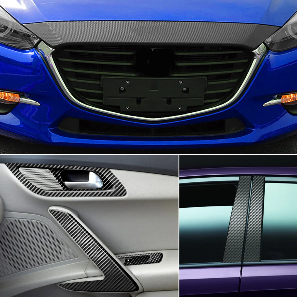 

127cm*30cm Waterproof Car 3D Carbon Fiber Sticker for Mazda 6 CX-5 CX3 Ford Focus 2 3 1 mk2 Fiesta Mondeo Ranger Fusion Kuga Ka
