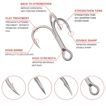 20 шт./кор. 2/4/6/8/10# bkbhook 3X-CP рыболовного крючка тройные рыболовные крючки с высоким содержанием углерода Сталь тройные Крючки PESCA anzol рыболовные снасти