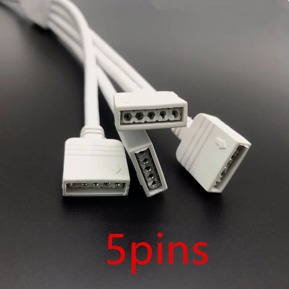 5pin-RGBW-Connector-HUB-1-to-2-3-4-Port-Splitter-Female-Extension-Wire-Cable-For