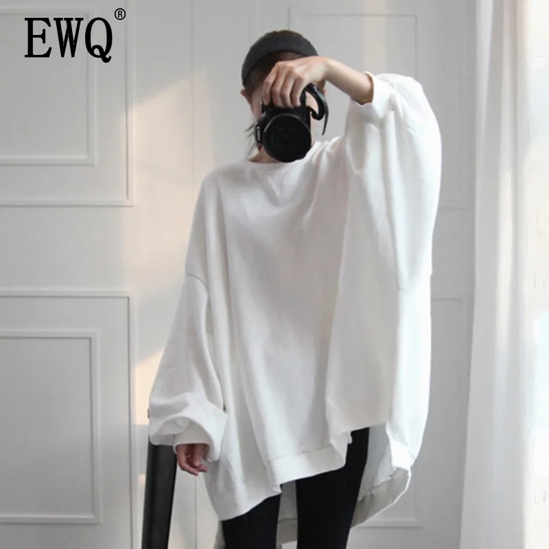 [EWQ] Новинка весна-зима, модные пуловеры с длинным рукавом и круглым воротником, повседневные женские толстовки AC300