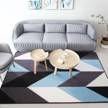 Европейский Простой Стиль моющийся Нескользящая ковер Синий геометрический узор Прямоугольник ковер для Спальня Гостиная
