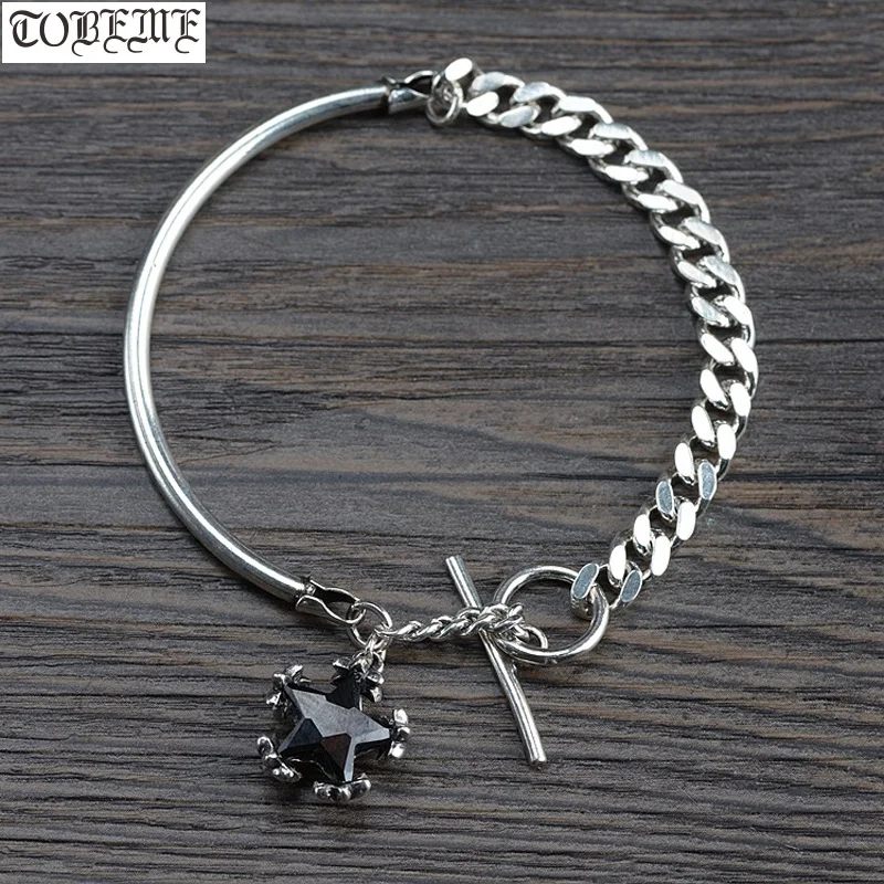 

Handmade 100% 925 Silver Women Bracelet Vintage Sterling Lady Bracelet Female Bracelet Star Charm