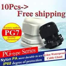 10 шт. PG7 IP68 водонепроницаемый нейлоновый пластиковый кабельный ввод Разъем для 3-6,5 мм Высокое качество