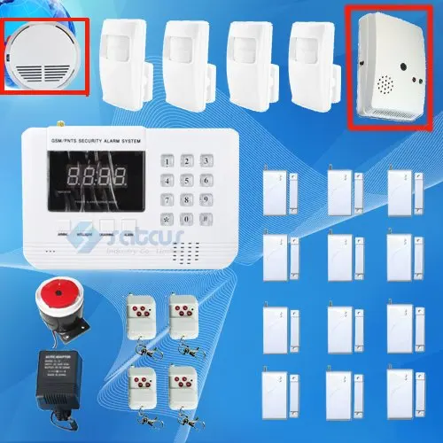 

Wholesale - GSM PSTN Dual Network LED ScreenBurglar Home Security Alarm System Smoke Detector Gas LPG Detectors sg-130