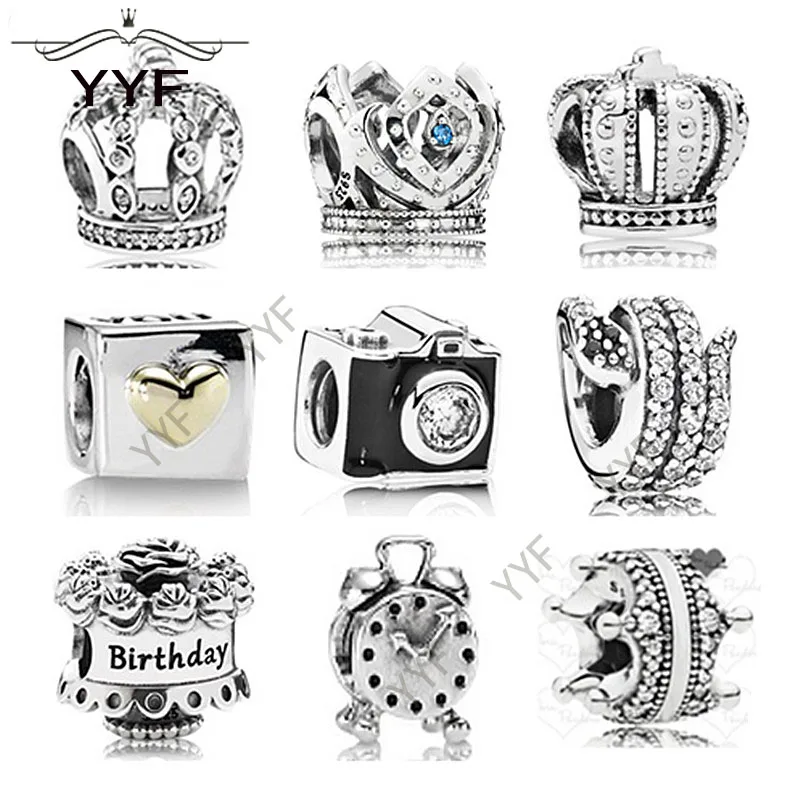 YYF original 100% S925 is suitable for Pandora's pure silver crown Pearl children's sexual charm DIY jewelry | Украшения и