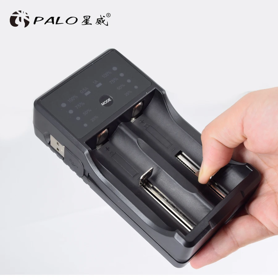 

Palo USB Smart Battery Charger With Power Bank Function For Ni-Mh/CD A AA AAA SC 18650 26650 14500 Li-ion Rechargeable Batteries