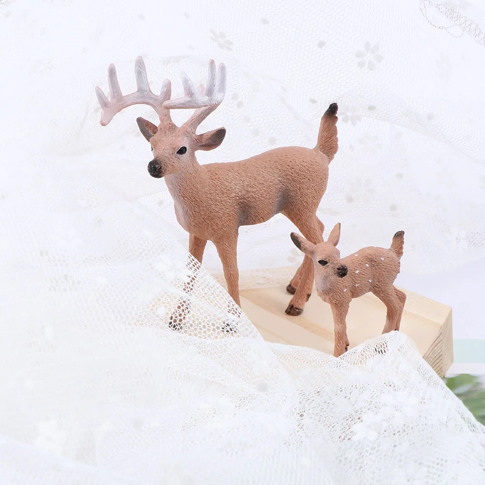 Christmas White Deer Xmas Plush Plastic Simulated Reindeer Adornment Home Decor
