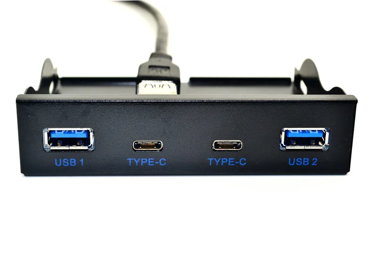 

L 3.5" 2 Ports USB 3.0 Hub + 2 Ports TPYE-C TC , 20Pin 3.5 Inch Internal Floppy Front Panel Bracket