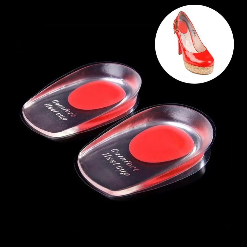 1 Pair Men Women Silicon Gel heel Cushion insoles soles Spur Support