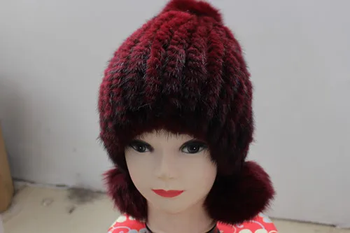 Теплая зима норки шляпа - Цвет: wine red