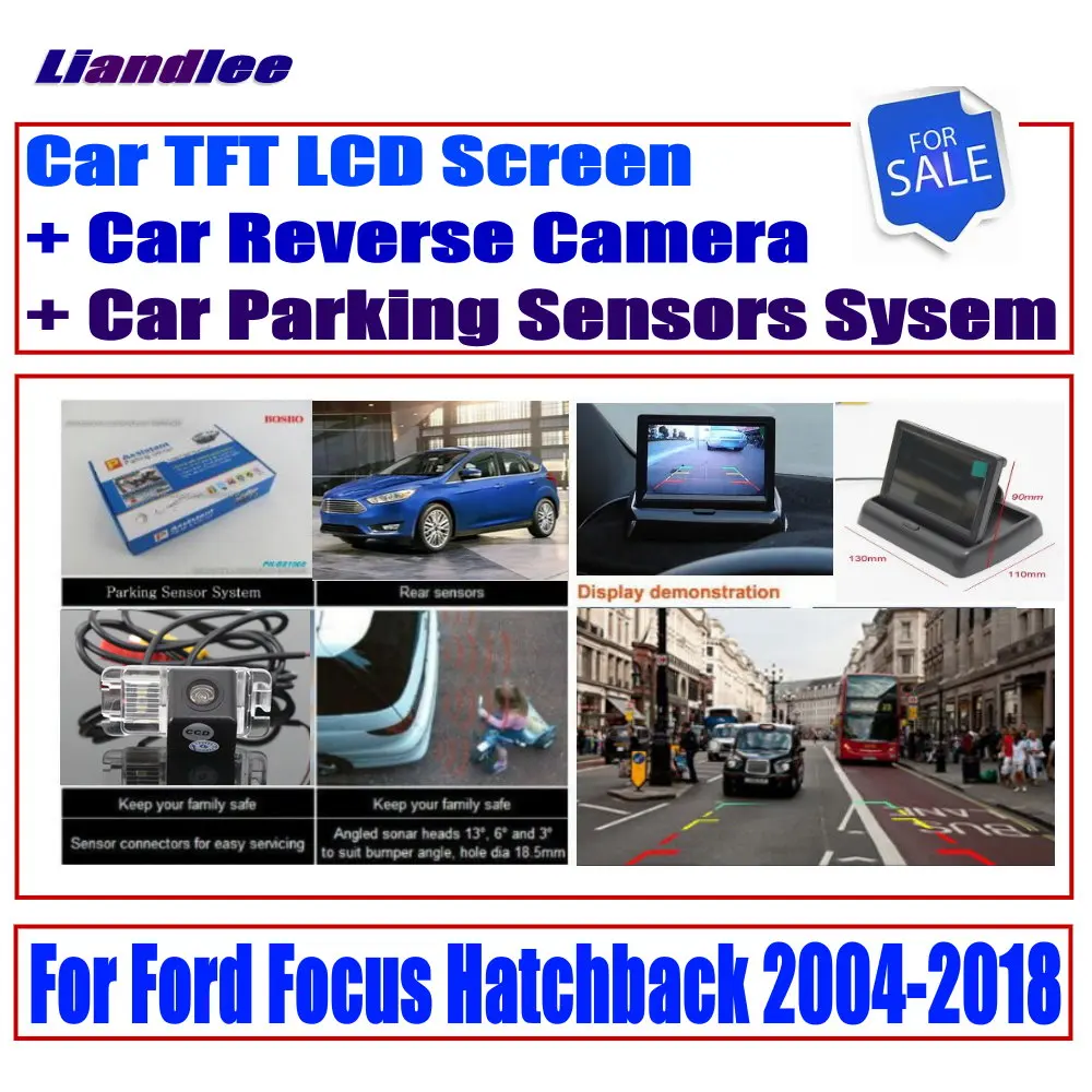

Liandlee HD Monitor Display For Ford Focus Hatchback 2004-2018 Car Digital Parking Sensors System / Reverse Rear View Camera