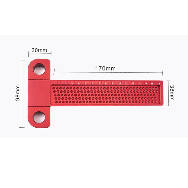 Алюминиевый деревообрабатывающий писец 160 мм Т-образная линейка Дырокол мерный инструмент Скрещенные ступни деревообрабатывающий инструмент