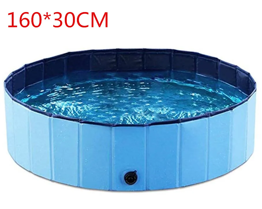 160*30cm Large Hard Plastic Foldable Collapsible Paddling Dog Pet Pool Foldable Pet Dog Swimming House Bed Summer Pool