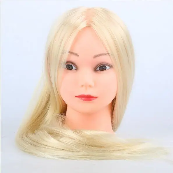 Blonde Hair Mannequin Head 20" Hairdressing Doll Heads Hair Styling
