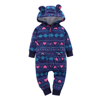

autumn winter infant baby clothes newborn outwear costume fleece cute long sleeve hooded one piece romper for baby boy girl