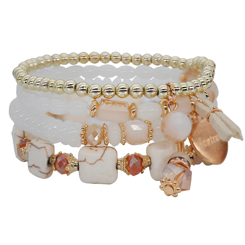 Yumfeel Фирменная 4 шт./компл. богемский бисер браслет Для женщин модные пляжные ювелирные браслеты& Браслеты подарки - Окраска металла: Color3