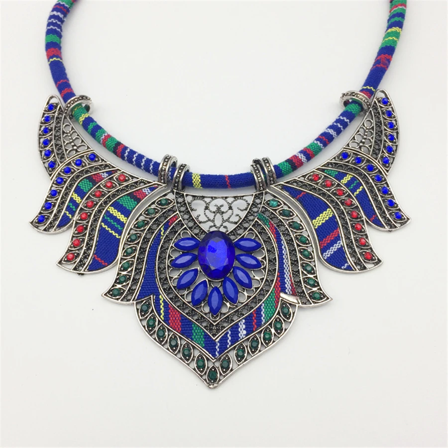 New Bohemian Ethnic Gold-plated Item Color Woven Rope Alloy Diamond Jewelry Necklace Jewelry (11)