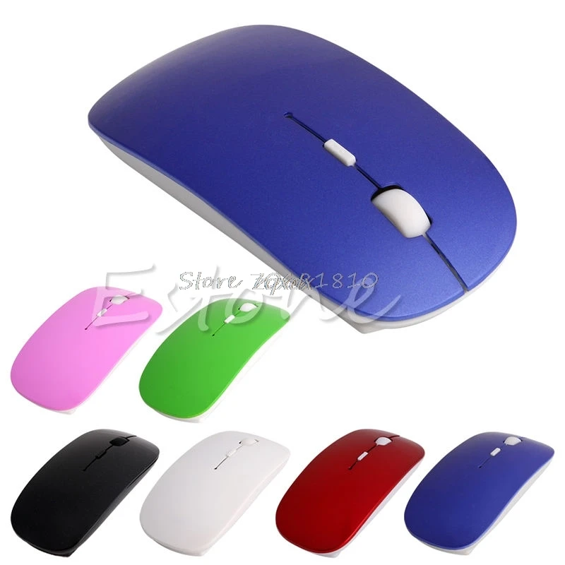 2 4GHz Wireless Thin Ultra Optical Scroll Mouse Mice USB Receiver For font b PC b