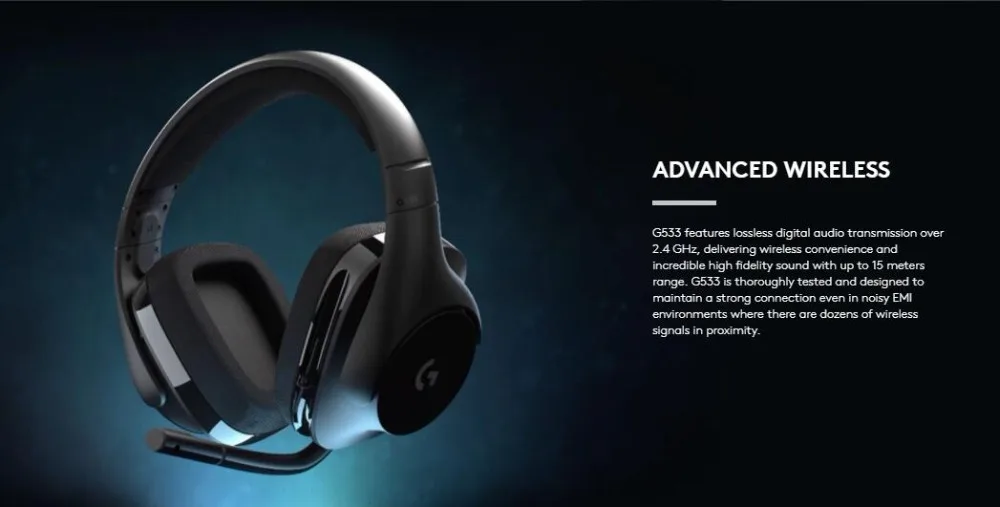 Logitech(G) G533 7.1 Wireless Surround Sound Game Earphone Microphone Computer Competition Earphone Headset Headset