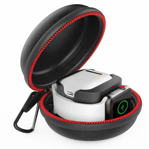 

For Apple Watch Stand Airpods Charging Case Station Dock Round Solid Portable Travel Storage Box
