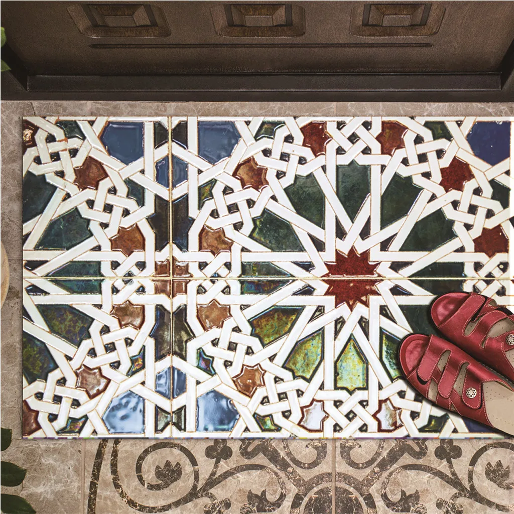 

Mobile Creative Wall Affixed Wall Window Decoration Art glass floor paste bathroom kitchen living room floor decorative Surface