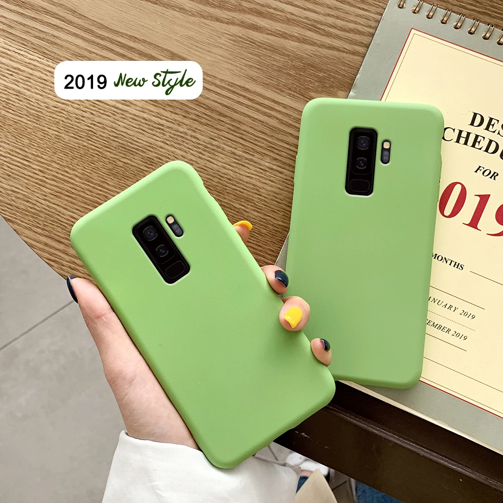 

New Style Eco Green Matte Silicone Soft Case for Samsung Galaxy S10 Plus S10e lite Phone Cases for Galaxy S9 S8 Plus S7 S6 EDGE